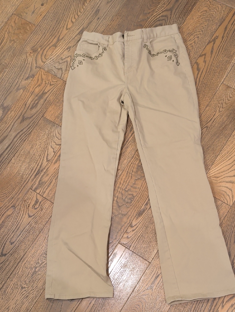 Ralph Lauren Khaki Beige Pants with Studded Pockets